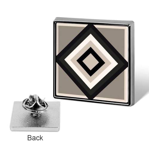 Geometric Blocks And Lines Minimal Neutral Unisex Square Lapel Brooch Pins Lightweight Aluminum Alloy Badge Jewelry for Clothing Scarf Hat Bag Decoration