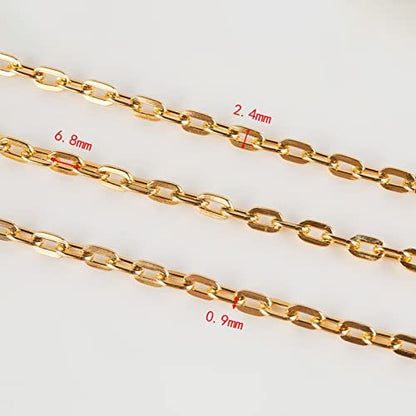 32.8 Feet Gold Plated Chain Bulk, Aluminum Paperclip Necklace Bracelet Chain for Women Men Jewelry Making Chain Roll with Jump Rings and Lobster Clasps - color: 4.3×6.8mm-Gold
