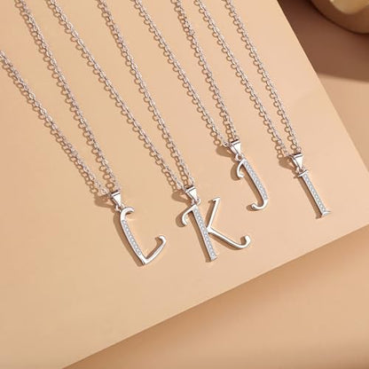 VIKI LYNN Dainty Initial Letter Pendant Necklace for Women | Cubic Zirconia Initial Jewelry, Personalized Letter Necklace, Dainty Women Jewelry, Birthday Gift Idea for Her, Mom and Wife - color: Silver, style: Silver-L