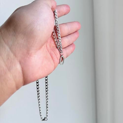 Stainless Steel Initial A-Z Necklace for Men Women,Cuban Chain,Titanium Steel Initial Letter Pendant Charm Necklaces Accessories Jewelry for Woman Man,21 Inch Chain - color: O