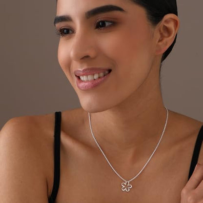 LeCalla 925 Sterling Silver Hammered Necklace for Women | Italian Handmade Hammered Texture Pendant Necklaces | Women's Adjustable Chain Necklace Pendant Jewelry Gift for Her - color: Hammered Open Flower-18 Inches