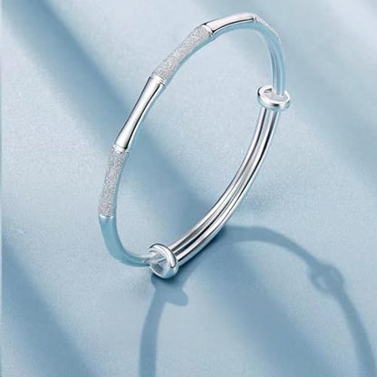 925 Sterling Silver Bracelet Plated Cuff Bangle Bracelet Fashionable Multi-layer Cross Wire Bangle Bracelet Open Adjustable Wide Cuff Bracelet for Teen Girls Fashion Jewelry - color: 7