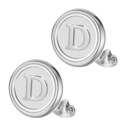 Initial Letter Pins A-Z Men Classic Brass 26 Alphabet Badge for Business & Wedding Shirt - color: Silver, style: Letter D
