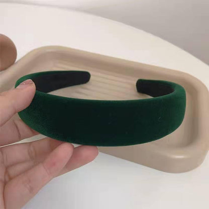 Velvet Padded Headband Fashion Headbands Non Slip Head Band Hair Bands Accessories for Women Girls (Green) - color: Green