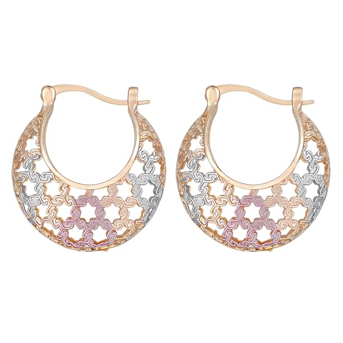 Gold/Silver Hoop Earrings For Women Trendy,Chunky/Big/Thin/Medium/Oval/Thick/Twist Multi-Colored Zirconia Dangle Huggie Rainbow CZ Amber Resin Hoops, Lightweight Birhtday Fashion Jewelry Gift. - color: A15 ( Hand-painted Colorful Geometric Hoops)