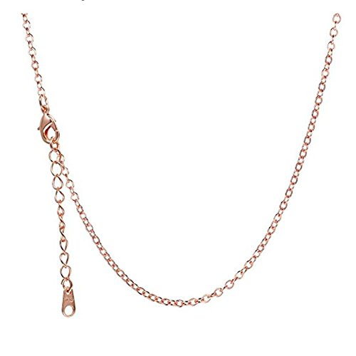1mm Rolo Chain for Women by Ginger Lyne | Rose Gold over Sterling Silver 17-19 Inch Adjustable Necklace for Her | All Occasion Jewelry for Men or Women