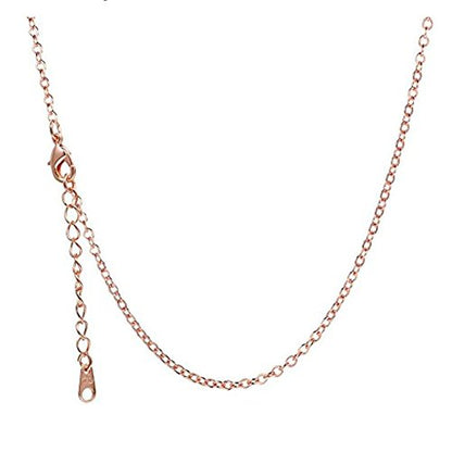 1mm Rolo Chain for Women by Ginger Lyne | Rose Gold over Sterling Silver 17-19 Inch Adjustable Necklace for Her | All Occasion Jewelry for Men or Women