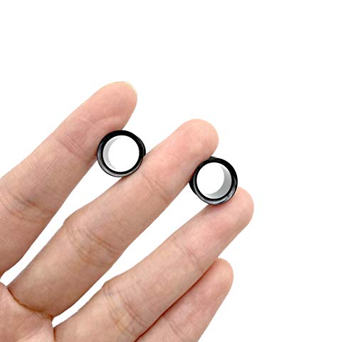 HEKEUOR 11mm 7/16" Steel Ear Stretching Kit - 2 Tapers 2 Tunnels Size Between 00g(10mm) and 1/2" (12mm) - color: Black 11mm(7/16")