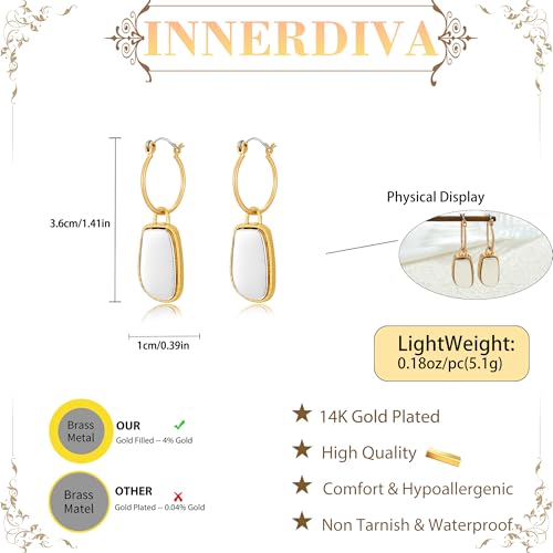 Antique Gold Hammered Disc Drop Earrings Boho Earrings with Two Tone Jewelry Gift - color: EH22699A