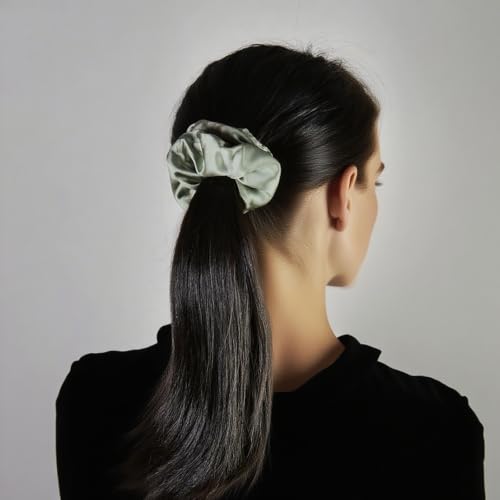 8Pcs Hair Clips and Scrunchies Set for Women - 4 Medium Non-Slip Matte Square Claw Clips, 4 Large Satin Scrunchies, Hair Accessories for Thick Thin Hair, Daily Use (Green) - color: Botanical Green Tones