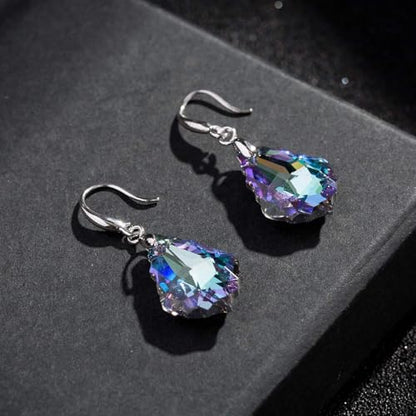 EVEVIC Austrian Crystal Baroque Teardrop Dangle Earrings for Women | 14K Gold-Plated,Hypoallergenic,Brilliant Facets,Fluid Movement,Easy-Wear Fishhook Fit,For Daily Wear And Special Occasions - color: Vitrail Light