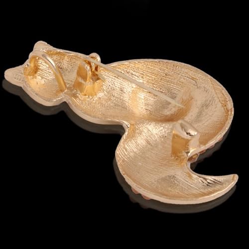 6 PCS Fox Brooch Pins Elegant Enamel Rhinestone Crystal Color Animal Brooches Pin Fashion Set for Women