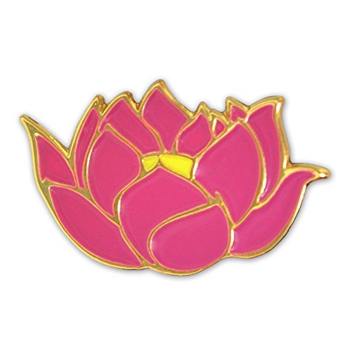 PinMart Flower Trendy Enamel Lapel Pin - color: Pink Lotus, size: 10 Pack