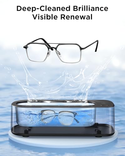 Ultrasonic Jewelry Cleaner Machine: 48KHz Ultra Sonic Cleaner for Jewelry,Eyeglass,Rings,Watch Band,Dentures,with Dual Cleaning Modes,350ML 304 Stainless Steel Tank,Gift for Wife,Mom,Daughter
