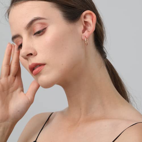 5-10 Pairs Small Gold Silver Hoop Earrings for Women, Stainless Steel Earrings Set Mens Lightweight Thin Hypoallergenic Small Hoops Set - style: 10pcs-G+S