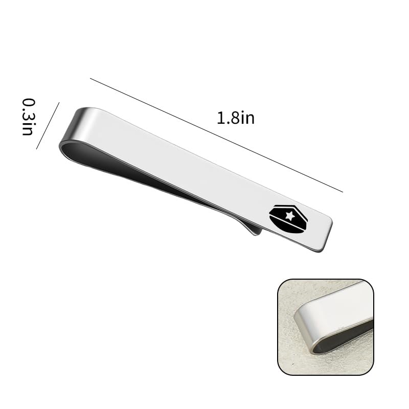 Mens Airplane Tie Clip for Boyfriend Husband Son Flight Attendant Accessories for Men - style: Silver Police