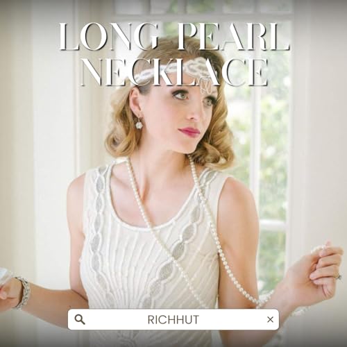 Women's Long Pearl Necklace - Natural Cultured Pearls - Luxurious 8mm Strand Pearls - 1920s Timeless Elegance - Great for Wives, Girlfriends, Sisters, and Besties - Length 60In/71In - color: Cream White, size: 71In