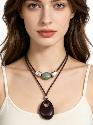 Chunky Pendant Necklace for Women Vintage Boho Necklaces Choker Layered Statement Necklaces Bohemian Jewlery Gifts - style: Bohemian Pendant Necklaces Women