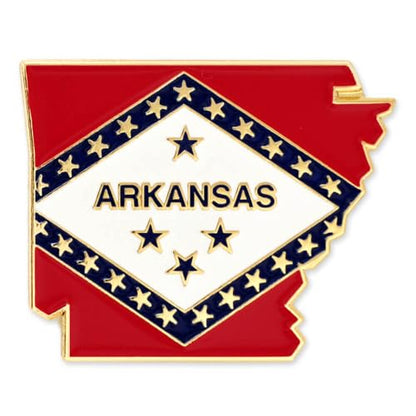PinMart State Shape Flag Lapel Pin - color: Arkansas Gold Plated, size: 100 Pack