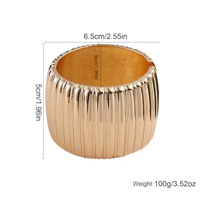 YMBYCM Gold Chunky Bangle Bracelets for Women | Trendy Wide Chunky Cuff Bracelets Wrap Bracelet Fashion Jewelry Accessories - color: F-G