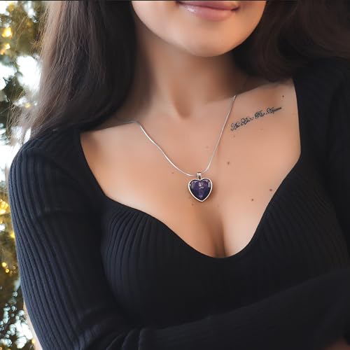Farfume Personalized Photo Necklace for Women/Men, Memorial Jewelry Gifts | Holds 2 Pictures Pendant, Custom Engraved Text, Beautiful Locket for Girls, Durable Stainless Steel, Mothers Day Gifts - color: Heart Rose Gold