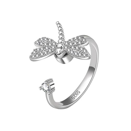 925 Sterling Silver Ring Minimalist Adjustable Rings Band Handmade Rings for Women Girls - color: 21-Color1