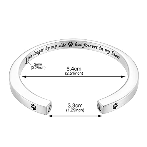 Dletay Urn Bracelet Cremation Bracelet for Ashes Memorial Ashes Bracelet Openable Cuff Bangle Bracelet - color: Forever in my heart-Silver