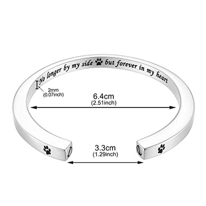 Dletay Urn Bracelet Cremation Bracelet for Ashes Memorial Ashes Bracelet Openable Cuff Bangle Bracelet - color: Forever in my heart-Silver