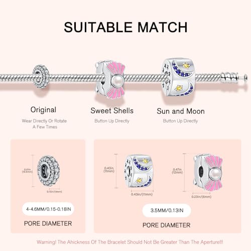 KEQ 925 Silver Spacer Stopper Bead Charms Clearance for Pandora Bracelets Birthstone CZ Always Stopper Birthday Gifts for Mom Grandmom Granddaughter Wife Sisters Friends - color: Golden(2 Pcs)