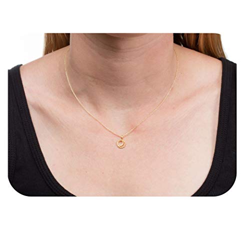Baydurcan Friendship Anchor Compass Necklace Good Luck Elephant Pendant Chain Necklace with Message Card Gift Card - style: Moon and sun