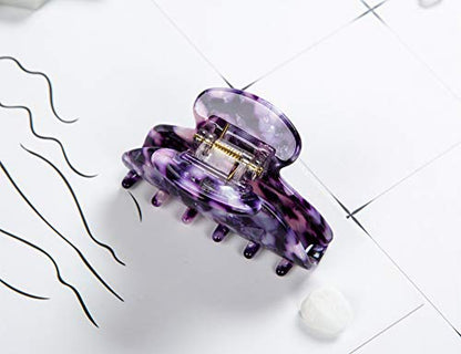 Handmade Celluloid Acetate French Design Barrettes Tortoise Shell Claws Hair Claw Luxury Fashion Accessories Hair Clip for Women (Purple) - color: Purple