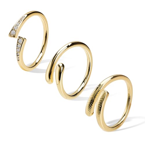 3Pcs Toe Rings for Women Gold/Silver Toe Ring Adjustable Non Tarnish Cz Dainty Toe Ring Summer Beach Open Toe Rings Set Toe Foot Jewelry - color: Gold