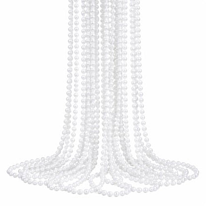 Sureio 12 Pack Fake Pearl Necklace Bulk Long Pearl Women's Girl's Jewelry 1920s White Pearls Party Favors Wedding Bridal Shower Tea Birthday Decorations