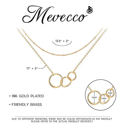 MEVECCO Dainty Pendant Layered Necklaces for Women | 18K Gold Plated Brass, 2-Piece Set With A Choker-Length Upper Layer, Wear Together Or Separately, Refined Everyday Style - style: Layered