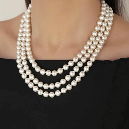 CdbC 59" Long Pearl Necklace, Faux Long Pearl Necklaces for Women, Vintage Elegant Long Pearls, Pearl Necklace Long for Wedding Party 1920s Gatsby Costume Jewelry
