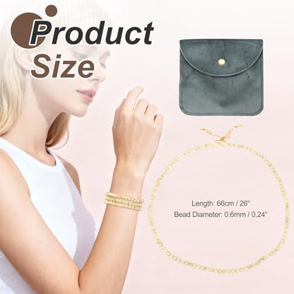 MECCANIXITY Prayer Beads Bracelet, Natural Wooden Bead Mala Bracelets Link Wrist Men Women Beaded Stretch Crafts Bangle - color: Golden Bamboo Color