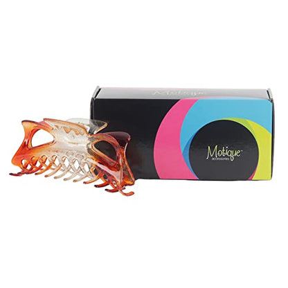 Women's Jumbo Jaw Clip Extra Large Marbelized Hair Claw (Glitter Orange) - color: Glitter Orange