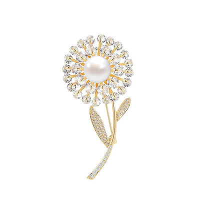 Brooches and Pins for Women Elegant Flower Pearl Brooches Costume Broches Jewelry Lady Christmas Pin for Women - style: GD-1163