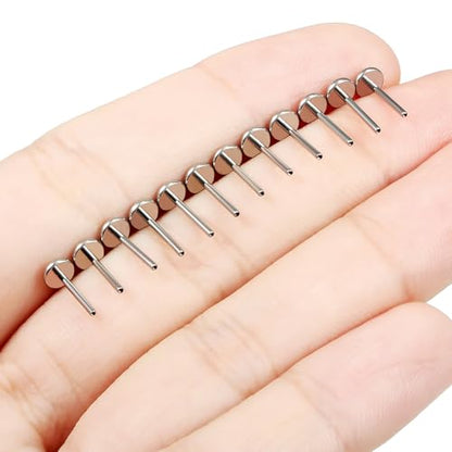 F136 Titanium 20/18/16G Threaded/Threadless Flat Earring Back Converter Kit Nose Lip Rings Medusa Labret Flatback Posts Cartilage Helix Conch Tragus Stud Piercing Jewelry Bar for Women Men - color: Internally Threaded, size: 20g, 5/16in