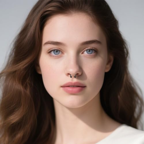D.Bella 22G 20G 18G 16G 14G 12G 10G 8G 6G 4G 2G 0G 00G Surgical Steel Nose Septum Horseshoe Hoop Eyebrow Lip Navel Belly Nipple Piercing Ring Helix Tragus Daith Rook Captive Earrings Replacement Spikes - color: A8 -4pcs, Rose Gold & black, size: 16g,10mm