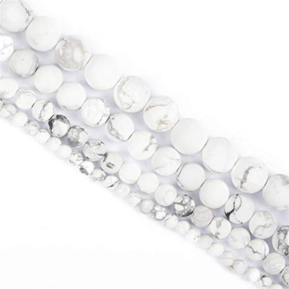 NCB White Matte White Howlite Beads 200pcs 4mm Round Gemstone Beads Spacer Charm Beads Natural Stone Loose Beads for Bracelet Necklace Jewelry Making (Matte White Howlite, 4mm 200Beads) - color: Matte White Howlite, size: 4mm 200Beads