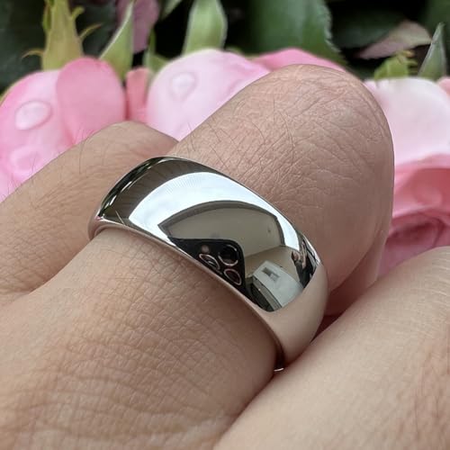 TUTISS 4mm 6mm 8mm 10mm Silver/Gold/White Tungsten Rings for Men Women Couple Fashion Jewelry Anniversary Engagement Wedding Bands Domed Polished I Love You Engraved Comfort Fit - color: 8mm White Tungsten I Love You