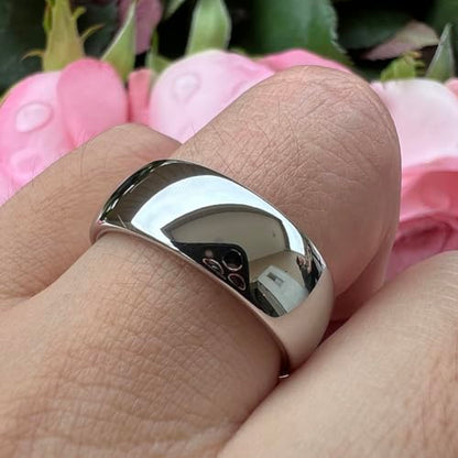 TUTISS 4mm 6mm 8mm 10mm Silver/Gold/White Tungsten Rings for Men Women Couple Fashion Jewelry Anniversary Engagement Wedding Bands Domed Polished I Love You Engraved Comfort Fit - color: 8mm White Tungsten I Love You