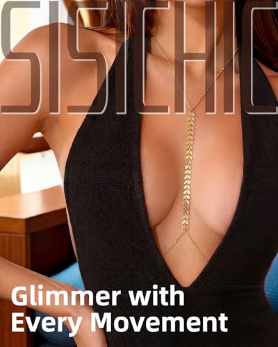 Hypoallergenic Waterproof 18K Gold Body Chain: Dainty 316L Surgical Stainless Steel Jewelry for Women Fashion, Cute Belly Waist Chain for Chest Stomach Hip Bikini Belt