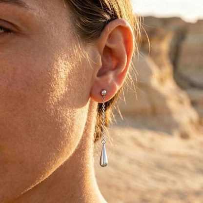 Gold Plated Dangle Earrings Dainty Silver Drop Earring Trendy Long Dangling Wedding Bridesmaid Hoop Diamond Crystal Cute Earring Prom Jewelry Graduation Gifts for Women - color: silver 4