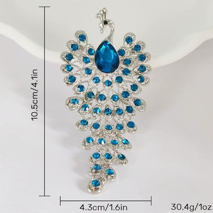 Elegant Floral Brooch Pins for Women, Crystal Pearl Rhinestone CZ Flower Lapel Pin Wedding Party Exquisite Brooches and Pins for Women Ladies - color: Silver+Blue