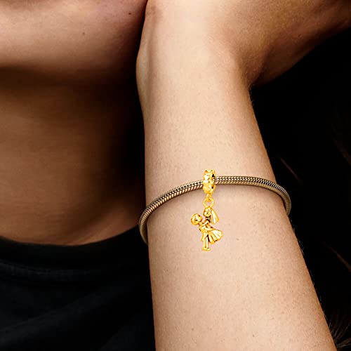 Bow Royal Crown Married Couple Wine Bottle Lock Key Arrow Heart Dangle Charm Bead for Pandora Bracelet … - style: Gold Marriage