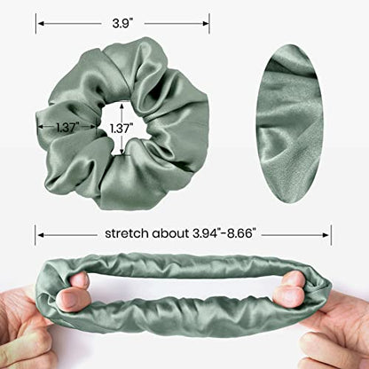 LILYSILK Silk Hair Scrunchies for Frizz & Breakage Prevention 100% Mulberry Silk Hair Ties No Damage Elastic Silk Ponytail Holders, 1Pc, Avocado Green - color: Avocado Green