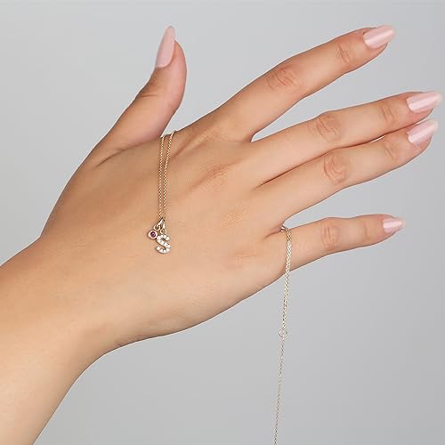 14k Gold Letter Birthstone Charm Necklace/Plain Gold Letter Pendant/Diamond Letter Pendant/Personalized Customized Dainty Gold Necklace Gift for Women
