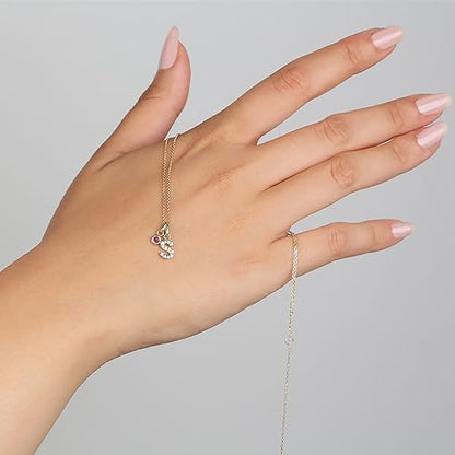 14k Gold Letter Birthstone Charm Necklace/Plain Gold Letter Pendant/Diamond Letter Pendant/Personalized Customized Dainty Gold Necklace Gift for Women